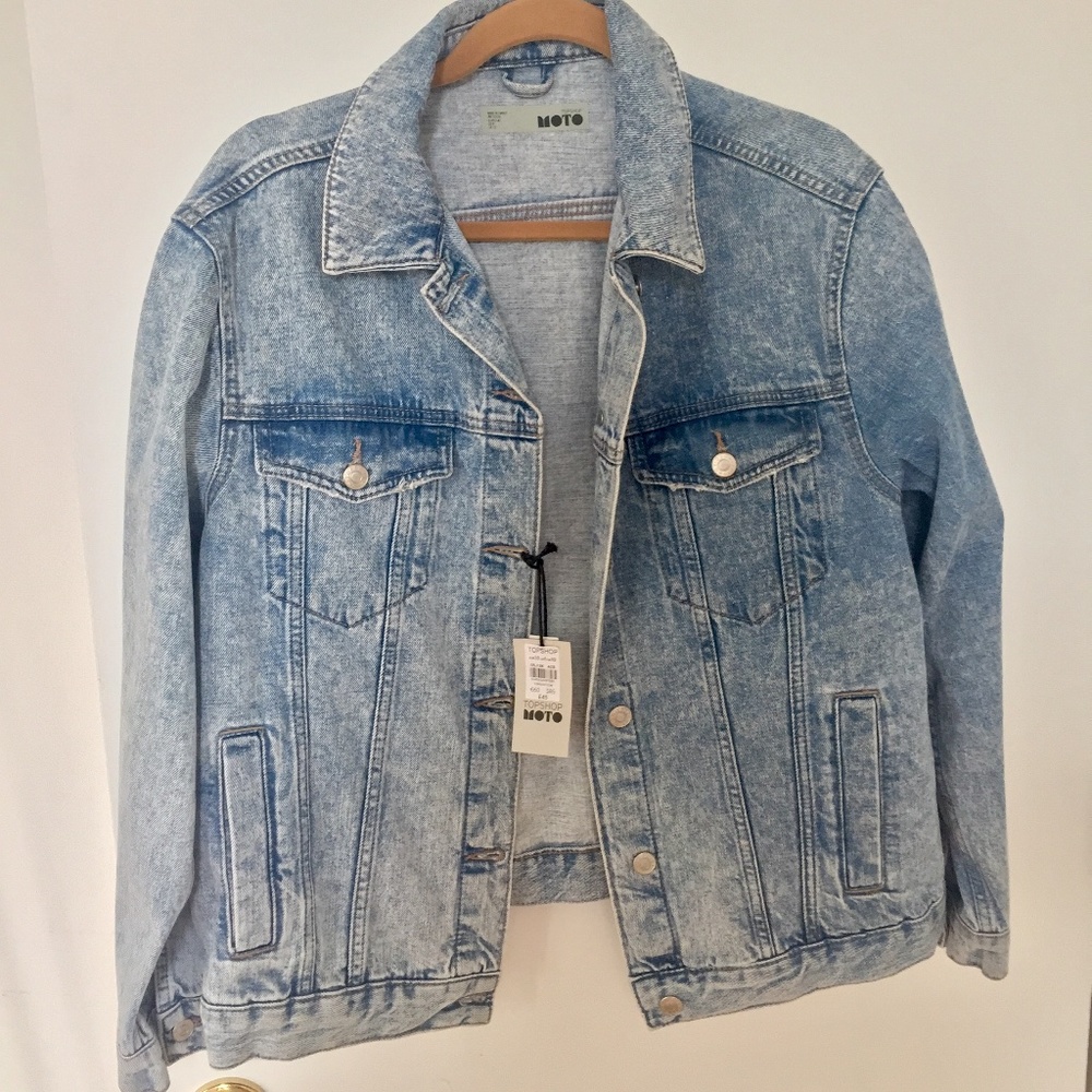 NWT Topshop Moto Mid-Wash Denim Jean Jacket